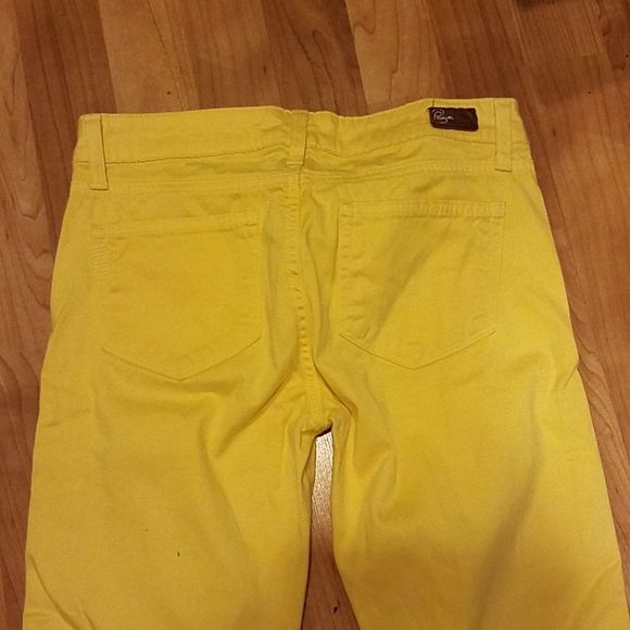 PAIGE DENIUM JEANS PEG SKINNY YELLOW 27 - Picture 8 of 10